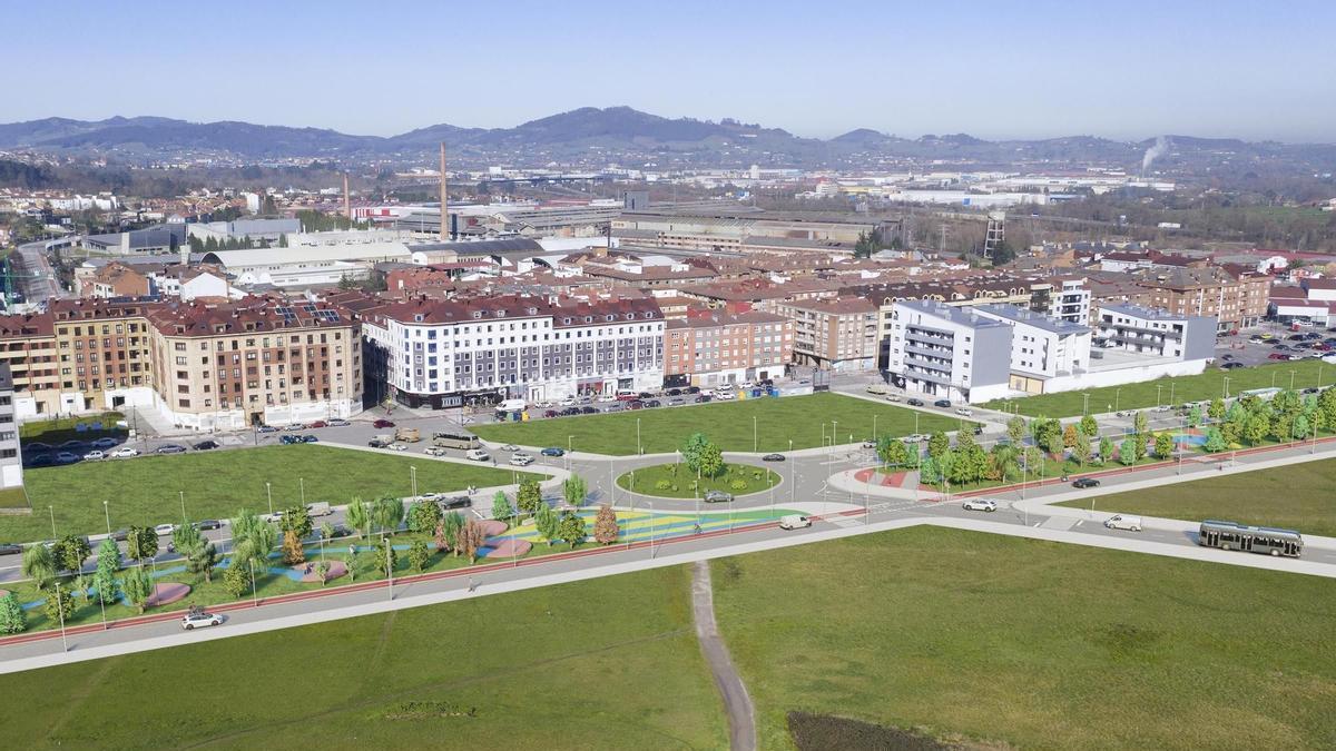 Reproducción infográfica del futuro bulevar de Lugones