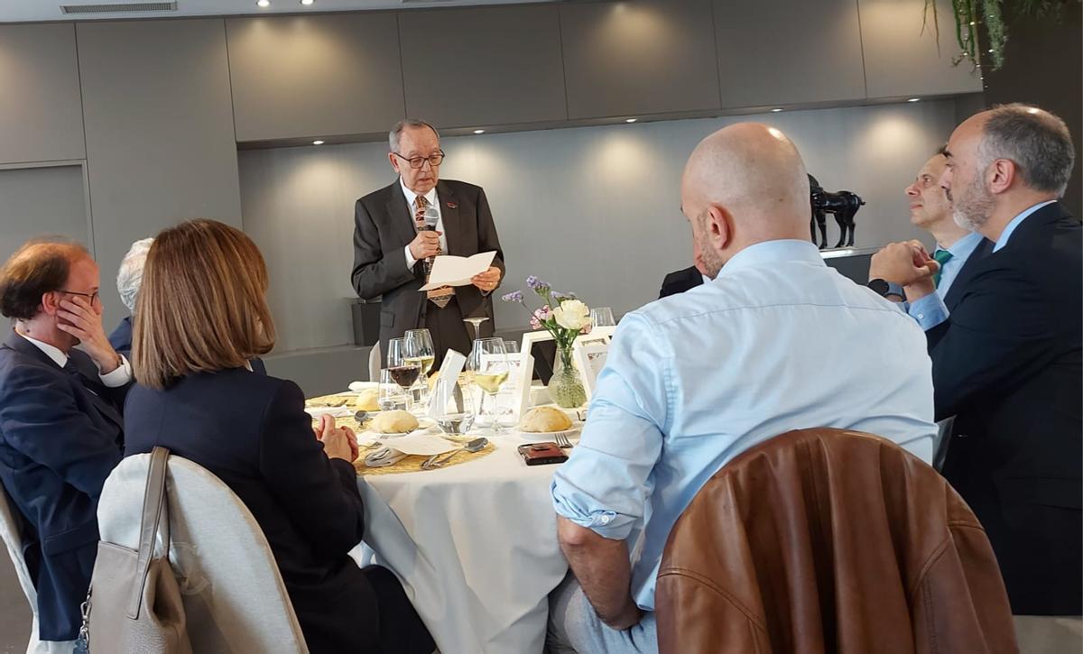 Santos, durante su alocución en el homenaje.