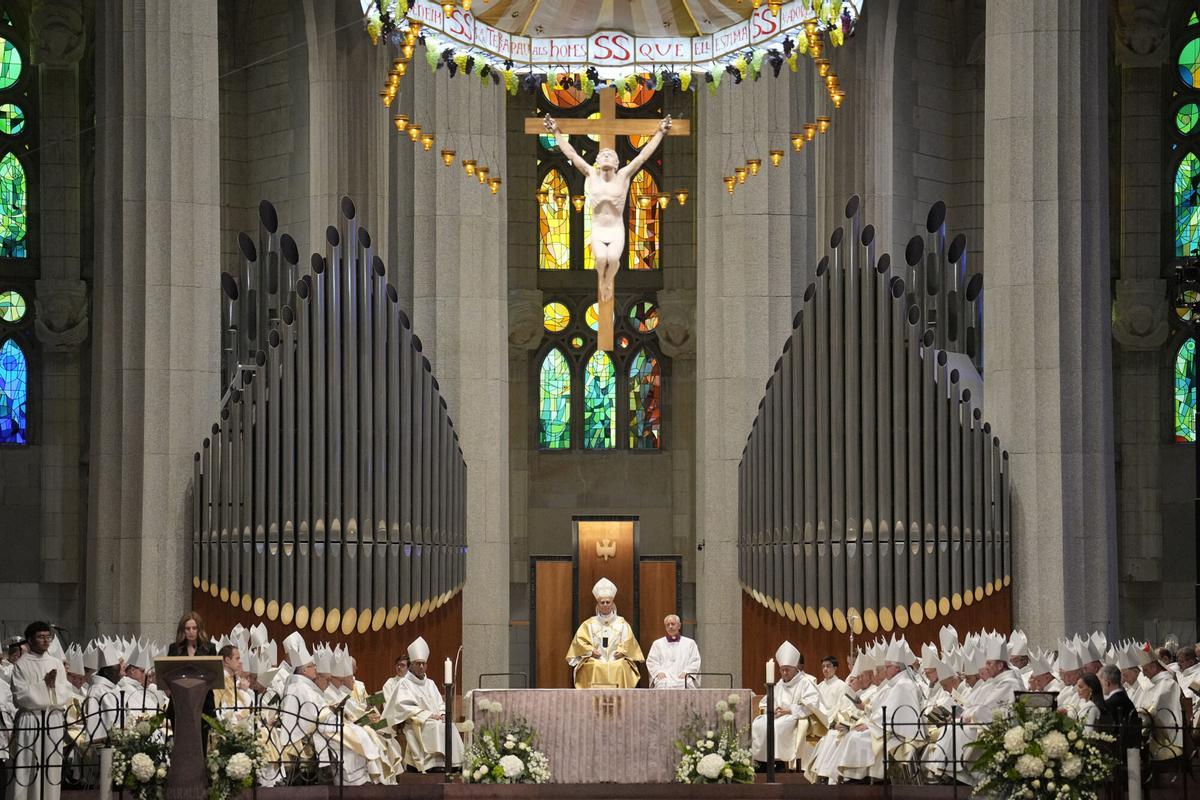 Les imatges de l'acte cloenda de la visita del Papa a la Sagrada Família