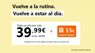Suscríbete un año a EL DÍA por 39,99 € y recibe una tarjeta de 15 € canjeable en El Corte Inglés, Carrefour, Ikea, entre otras marcas