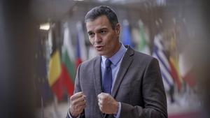 El presidente del Gobierno, Pedro Sánchez, a su llegada, el pasado 15 de octubre, al Consejo Europeo en Bruselas. 