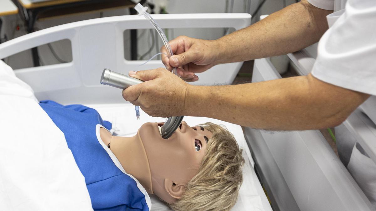 Instalaciones de la Facultad de Ciencias de la Salud de la Universidad de Alicante, donde hacen prácticas los alumnos de Enfermería