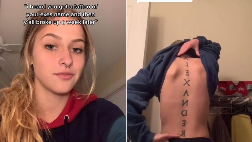 Si tienes un mal día piensa en esta chica: se tatuó en toda la espalda el nombre de su novio y una semana después rompen