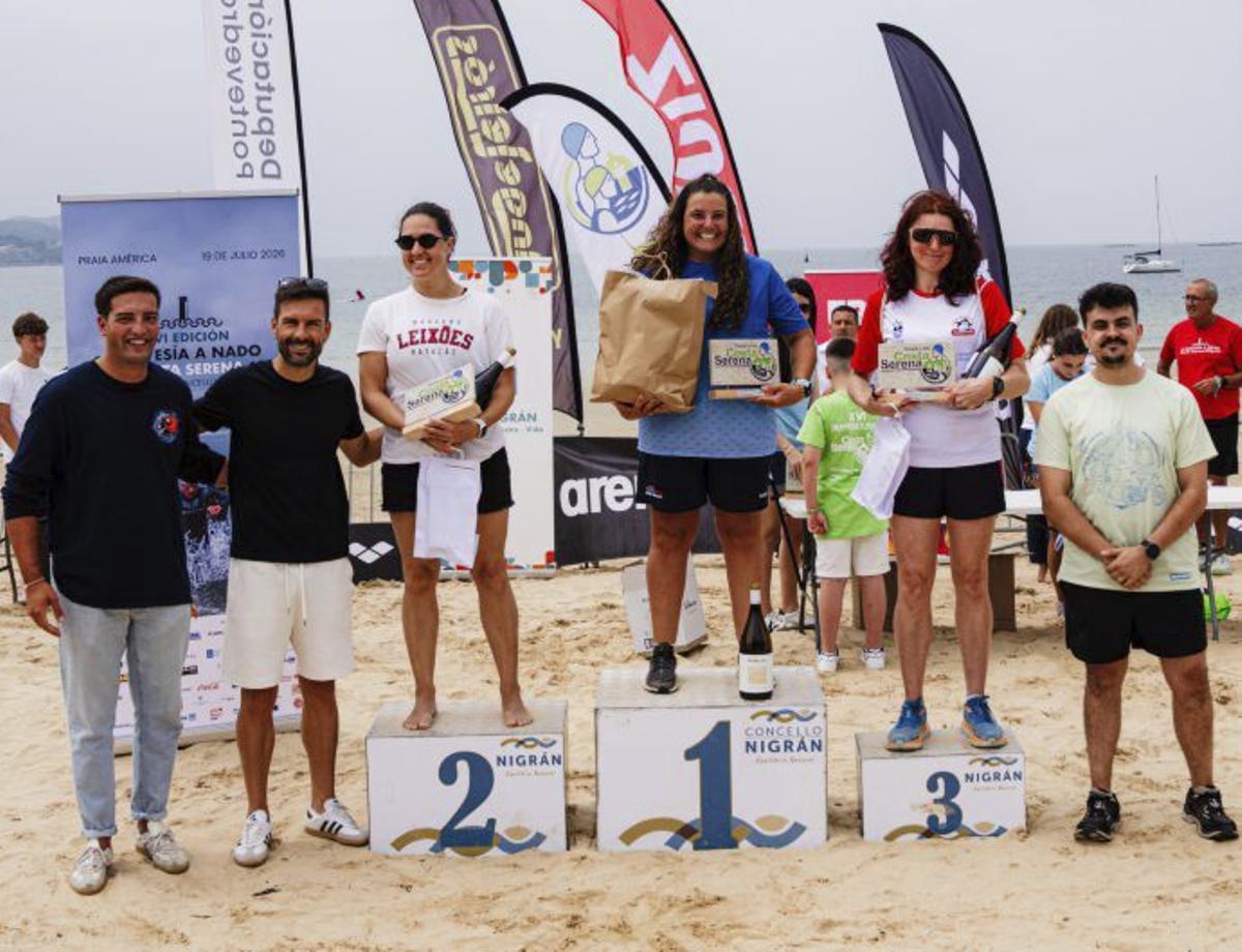 Podio de la prueba femenina de 4 km.