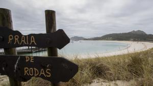 El cielo cubierto de nubes sobre las Islas Cíes, en Pontevedra.