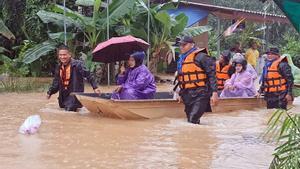 Flooding caused by heavy rainfalls in Thailands far south provinces