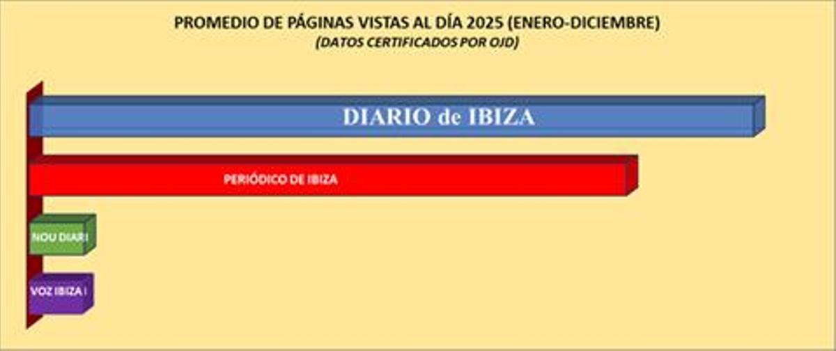 Gráfico con el promedio de páginas vistas al día en 2025