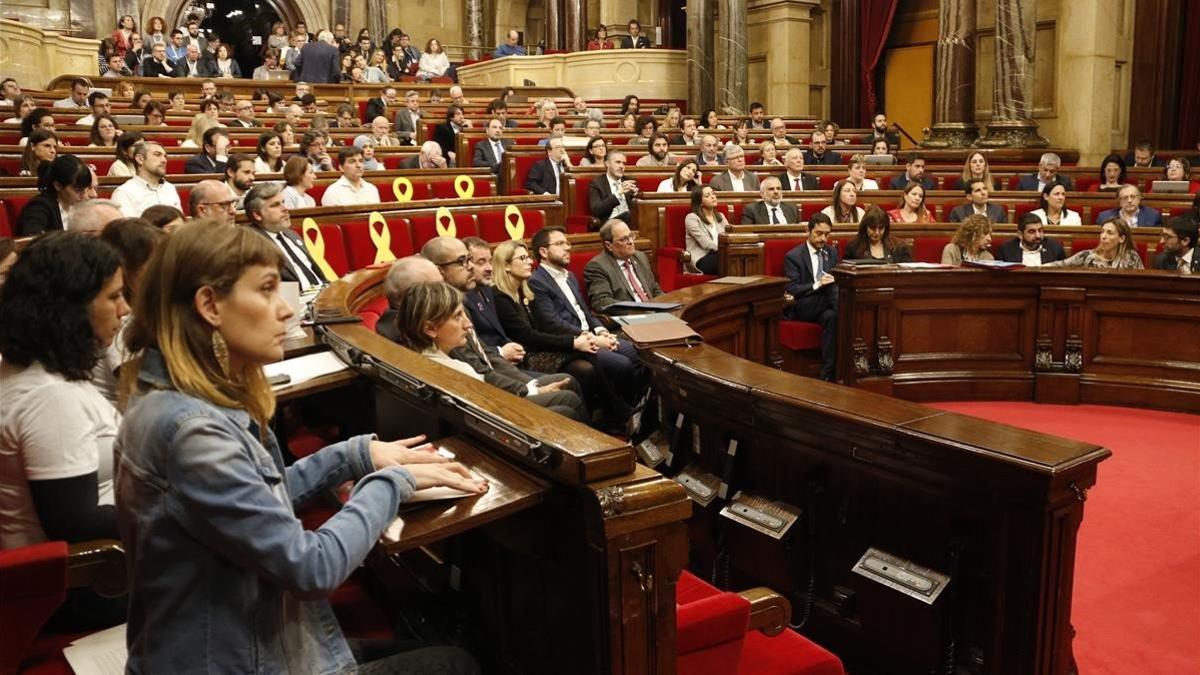 Imagen de un pleno del Parlament.