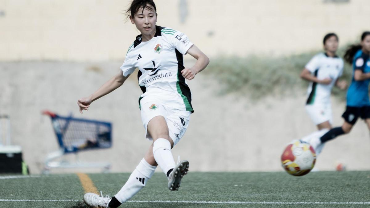 La joven nipona, en un partido de pretemporada.