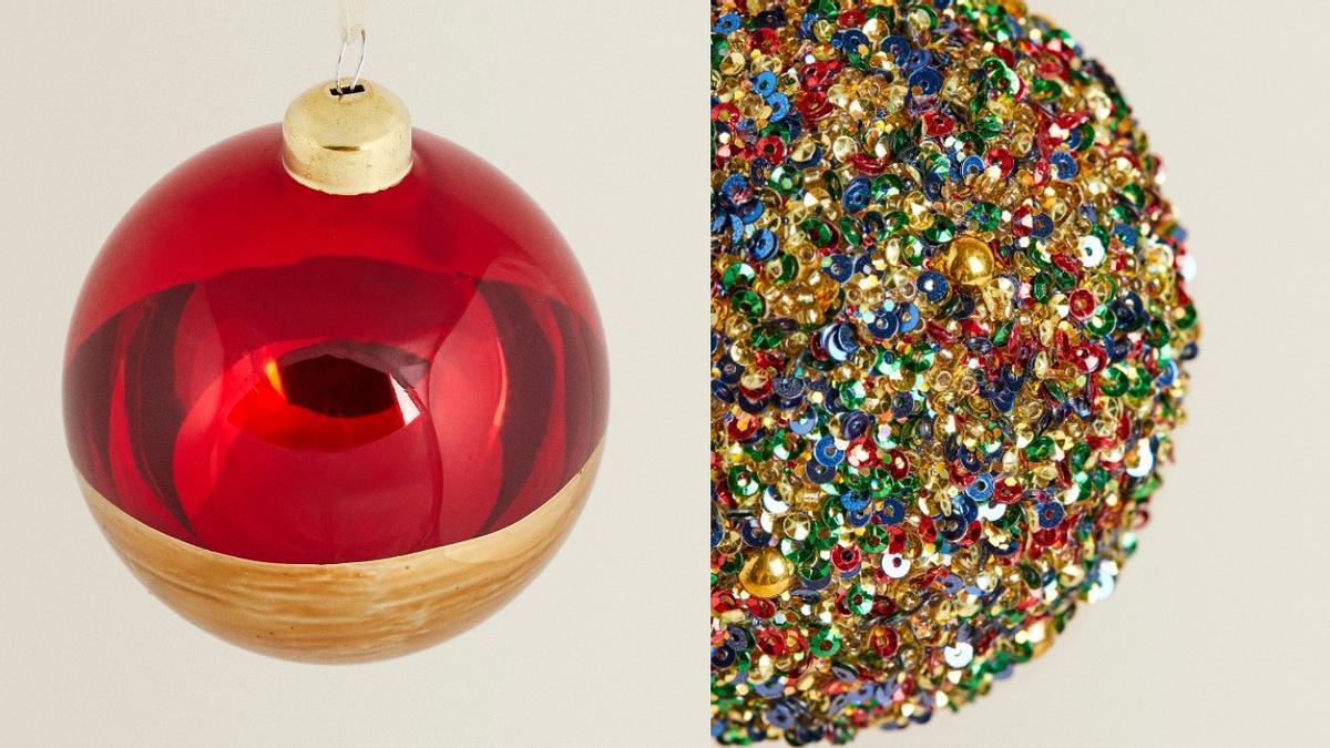Decoración de Navidad | Bolas metálicas y de lentejuelas de Zara Home