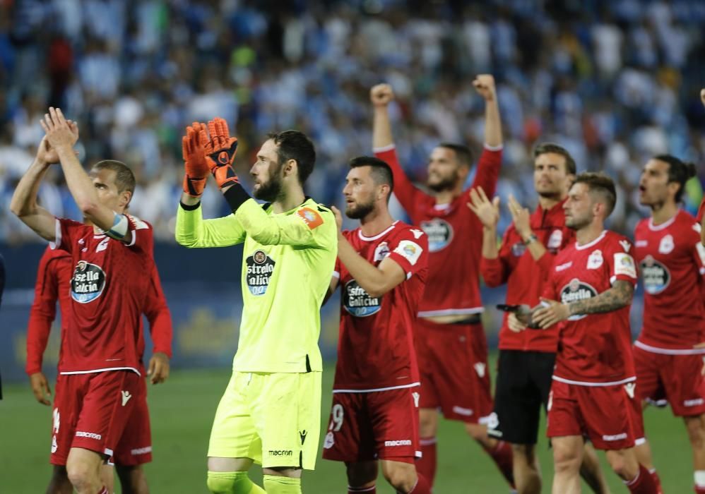 El Dépor gana en Málaga y sueña con Primera