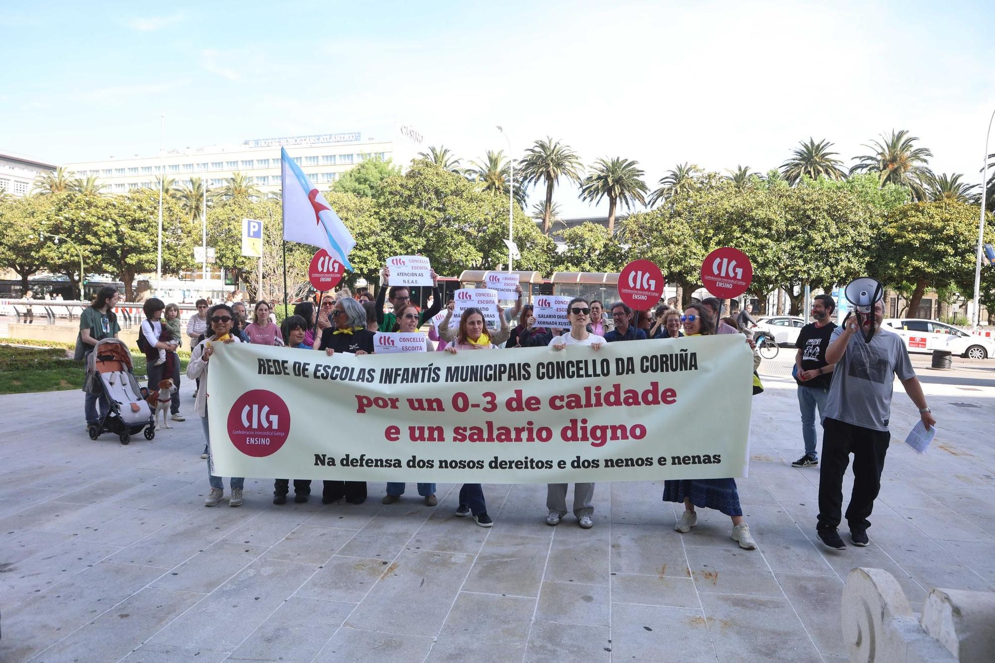 Nueva protesta de la plantilla de las escuelas infantiles municipales de A Coruña