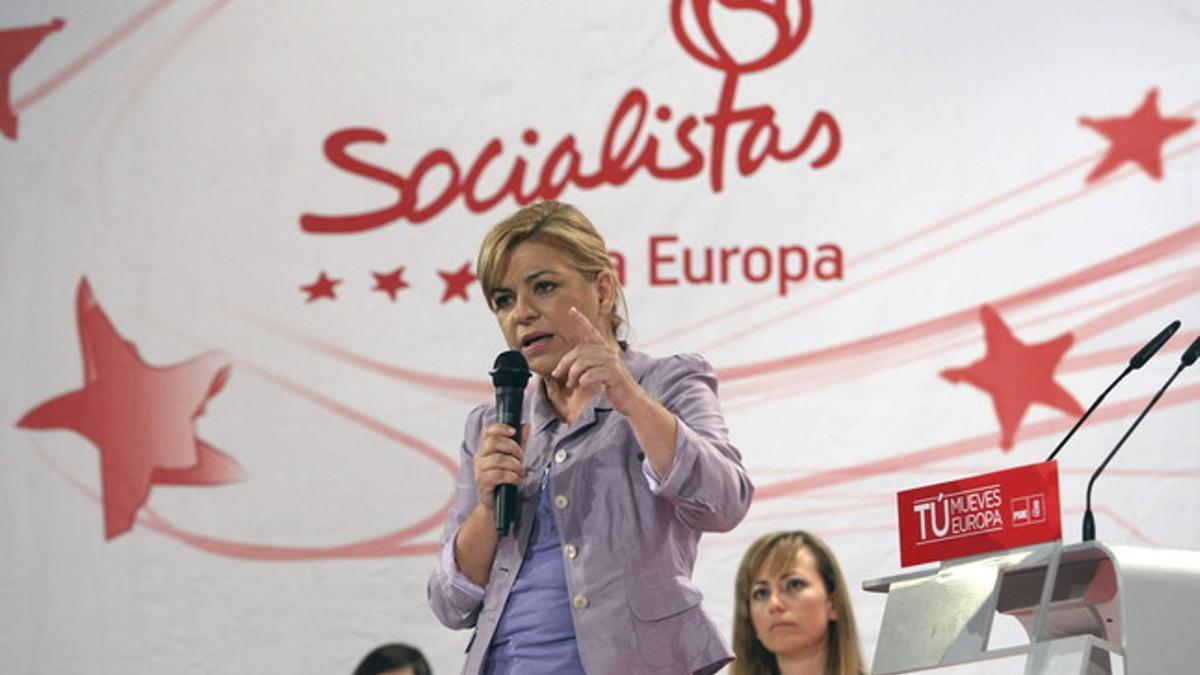 Elena Valenciano, durante un mitin en la localidad alicantina de Alfaz del Pi, el pasado día 4.