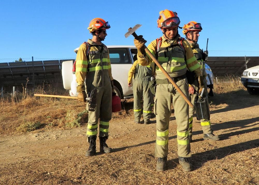 Incendio forestal en la Sierra de Aguafría de Monesterio