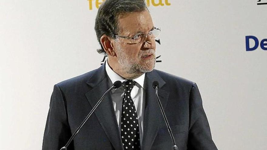 Rajoy durant la seva intervenció en un fòrum de debat ahir