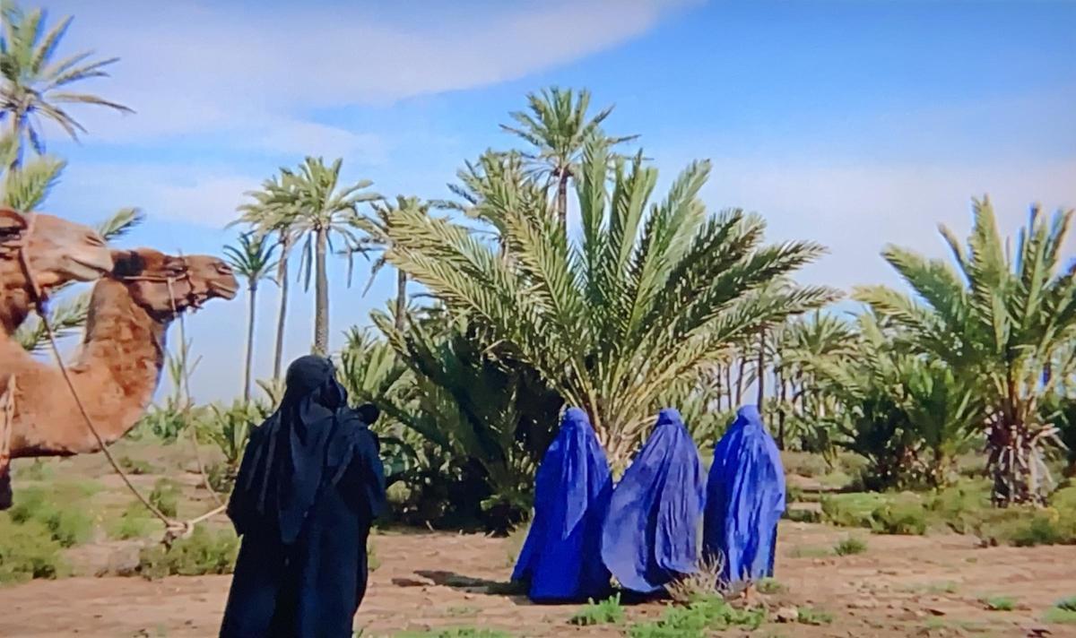 Camellos y vestimentas de Oriente Medio simulando que la película se grabó en Pakistán y no en Elche