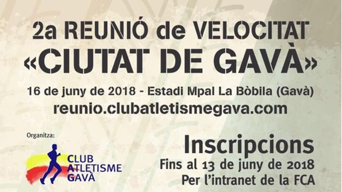 Cartel de la Segunda Reunión de Velocidad de Gavà.