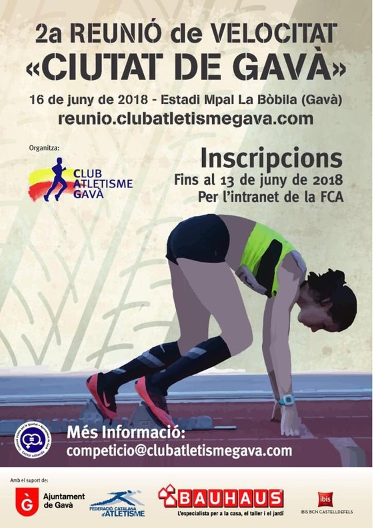 Cartell de la Segona Reunió de Velocitat de Gavà. 