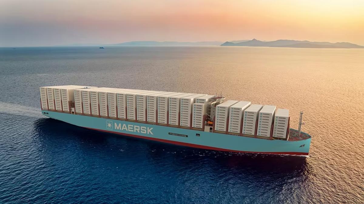 Recreación del último pedido de Maersk, de ocho portacontenedores de 18.600 TEU cada uno
