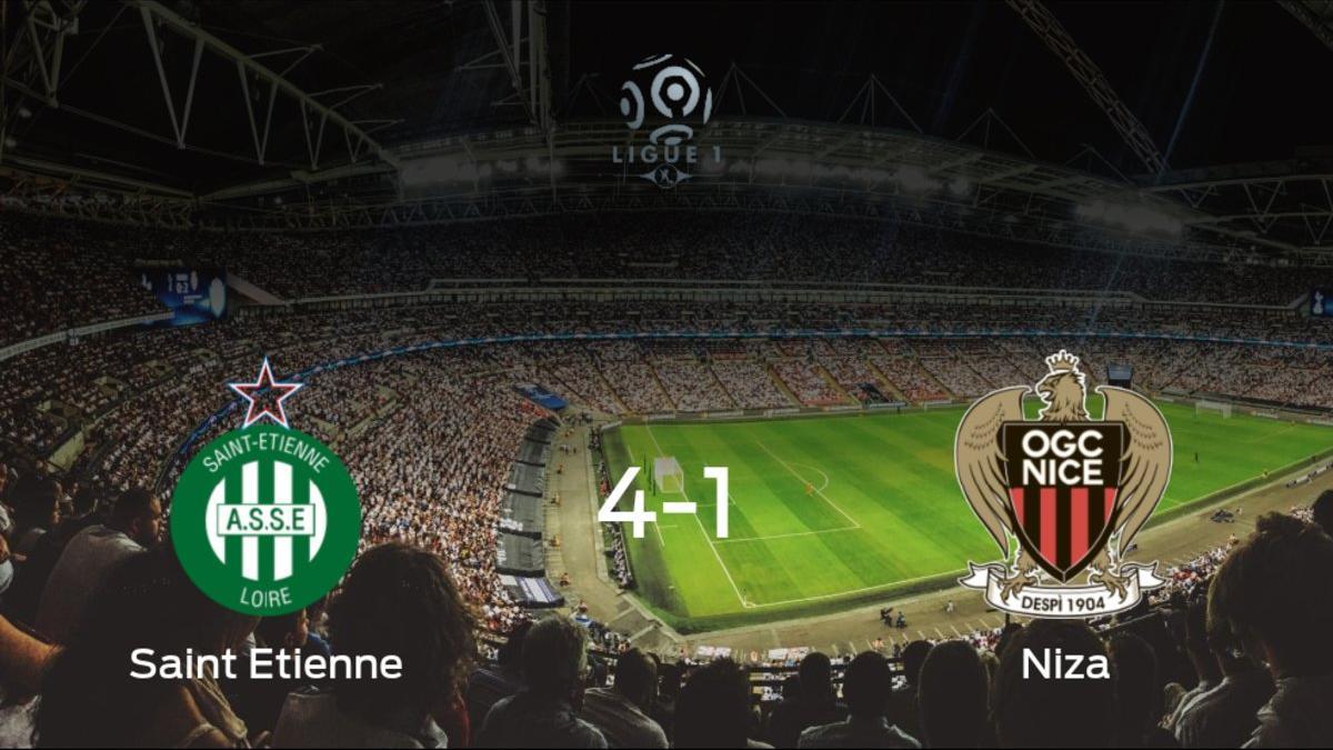 El AS Saint Etienne se lleva el triunfo tras golear 4-1 al OGC Niza