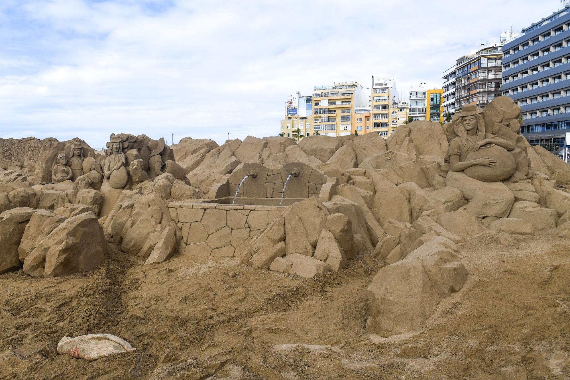 Belén de arena en la playa de Las Canteras