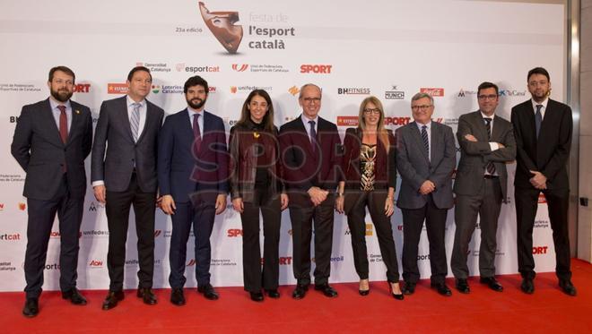 José María Masanellas, director General  y Miguel Payà, director comercial, junto a otros representantes de la empresa Meroil, no faltaron a la cita con el deporte catalán