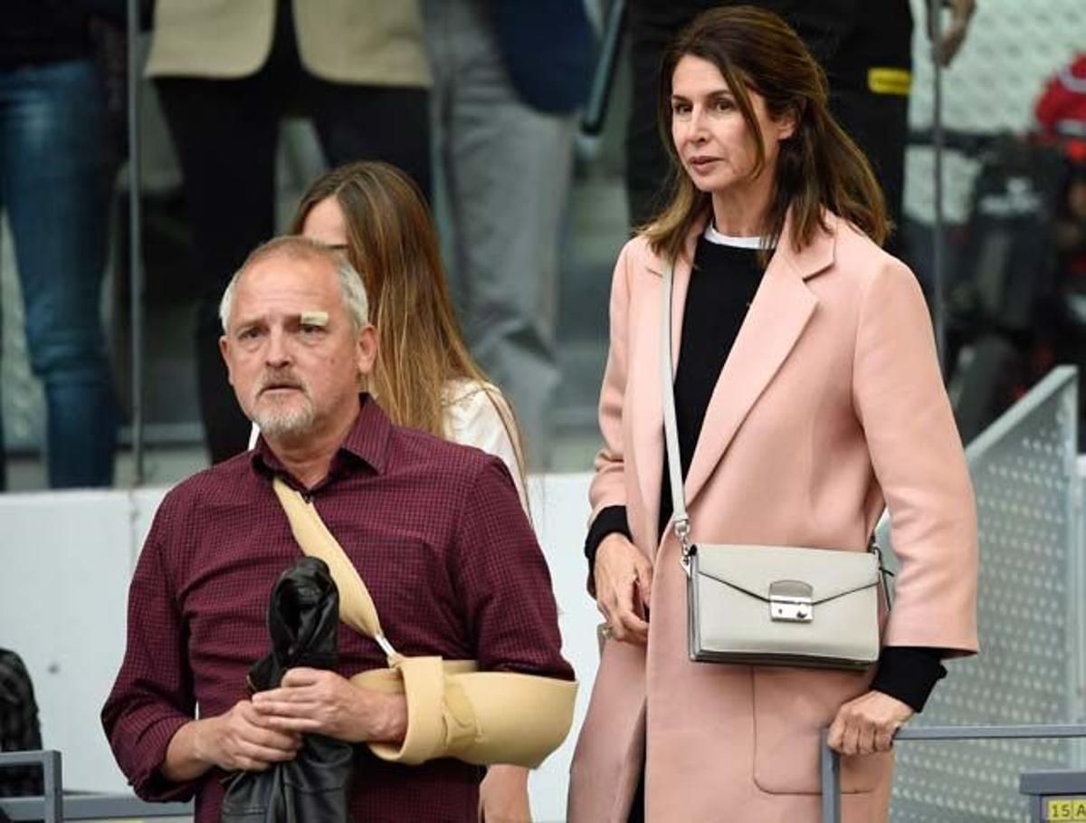 Un malherido Jordi Rebellón y Ana García Siñeriz, en el Mutua Madrid Open de Tenis.