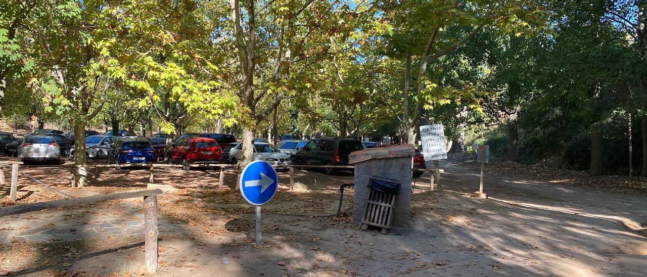 Aparcamiento del monasterio de Piedra en el que tuvo lugar el secuestro parental.