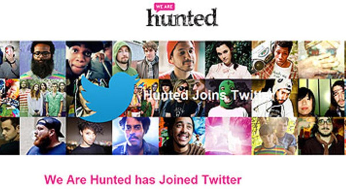 Captura de la web de We are hunted en la que anuncia su unión con Twitter