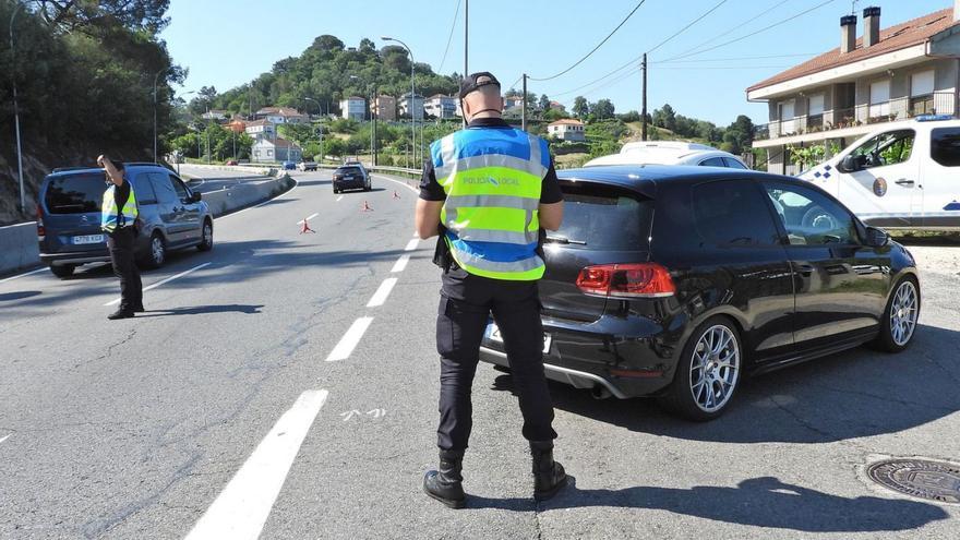 Control de tráfico de la Policía Local de Ourense.