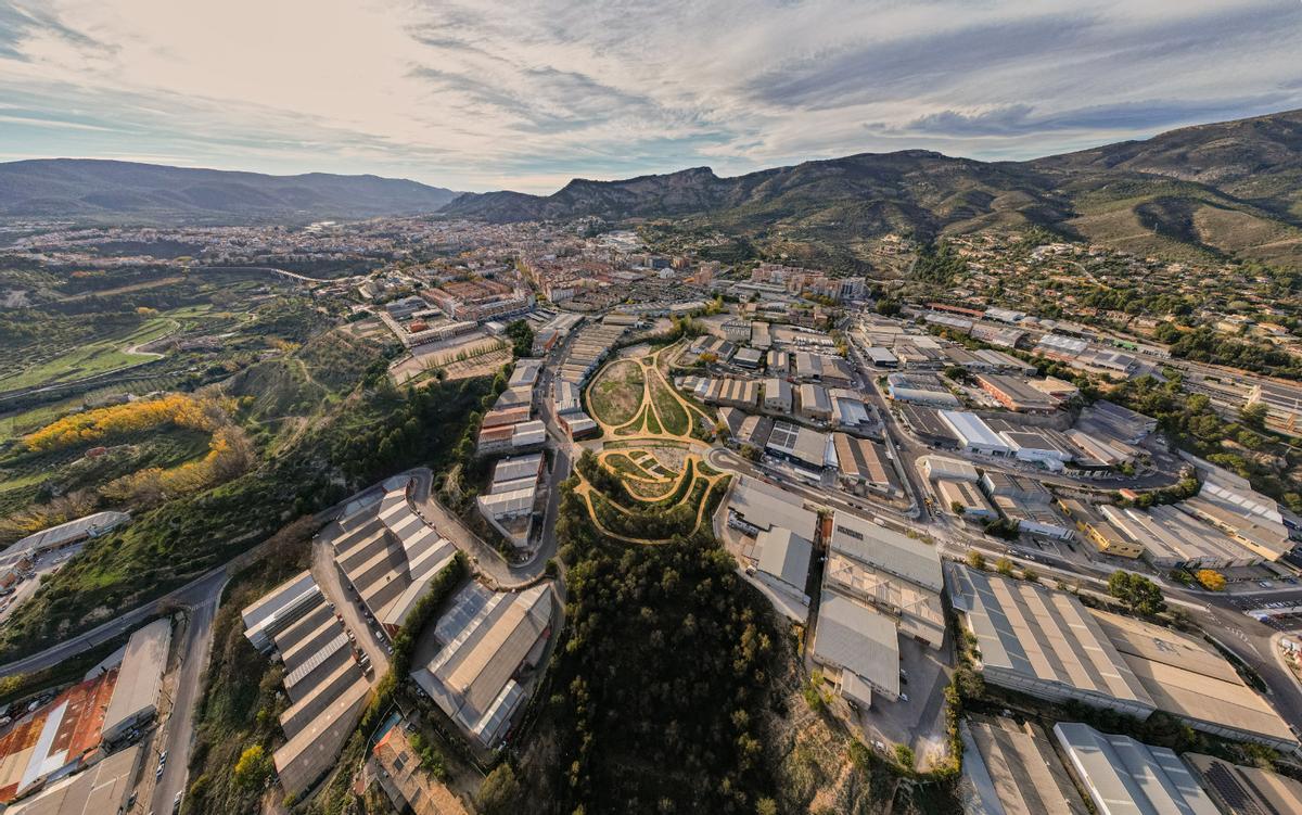 Imagen aérea del polígono de Cotes Baixes en Alcoi.
