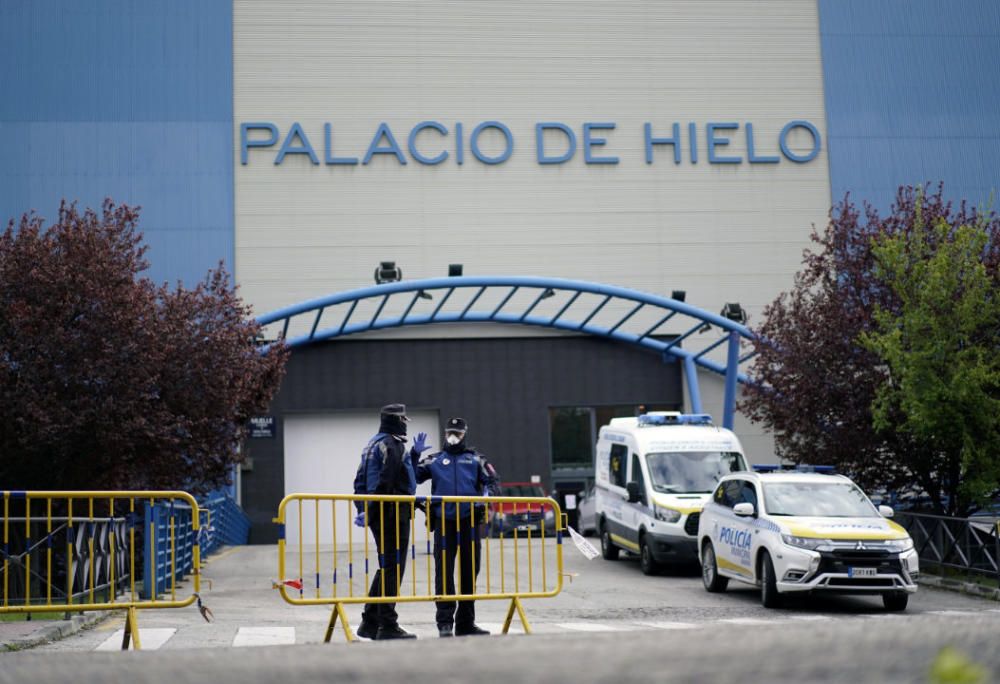 Madrid convierte una pista de patinaje sobre hielo en depósito de cadáveres