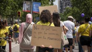 Pancarta en una de las protestas docentes del curso pasado.