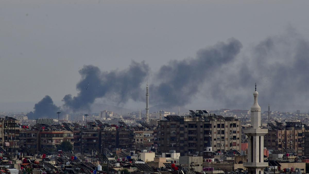 Imagen de un ataque israelí sobre Damasco en noviembre de 2023