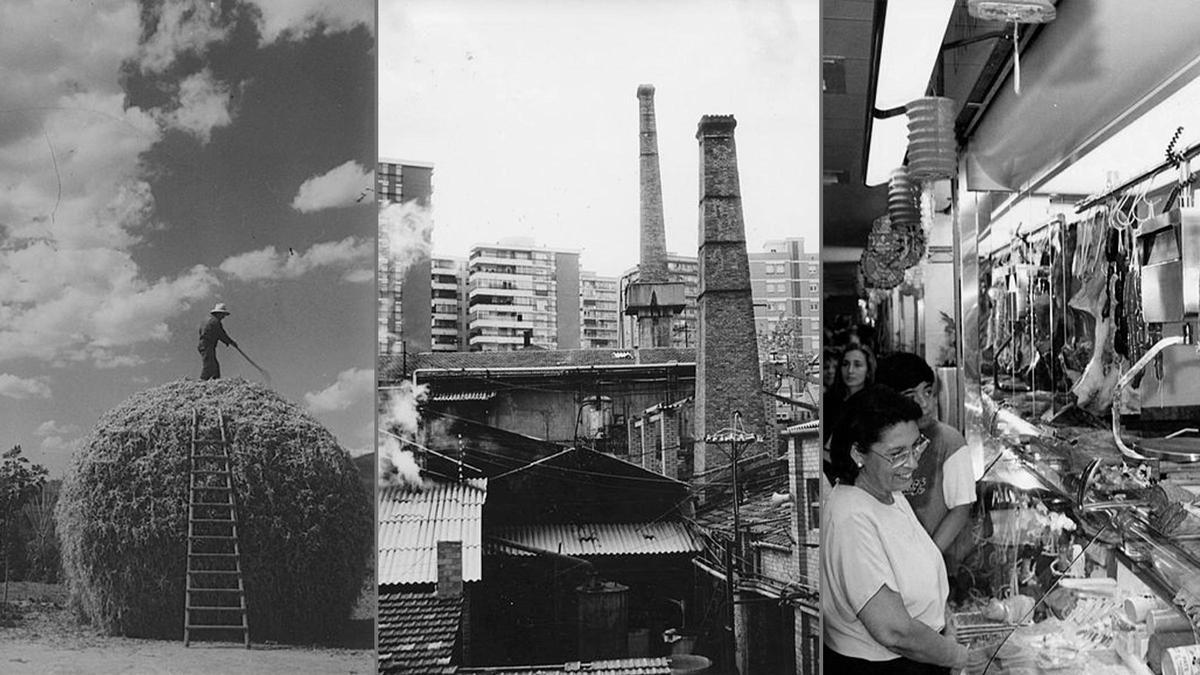 Diferentes imágenes de lHospitalet en el siglo XX.