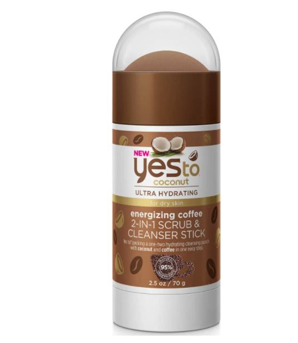 Limpiador facial y exfoliante en stick 2 en 1 de coco y café de yes to