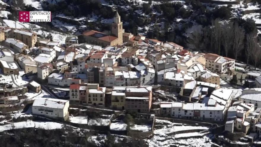 Los paisajes nevados de Castelló, a vista de pájaro