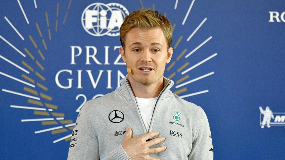 Nico Rosberg en el momento en que ha anunciado su retirada inmediata de la Fórmula 1