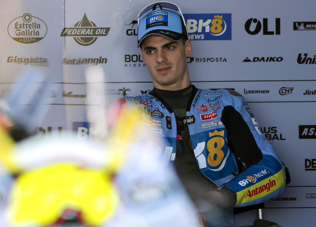 Aldeguer, el curso pasado en el box de Gresini