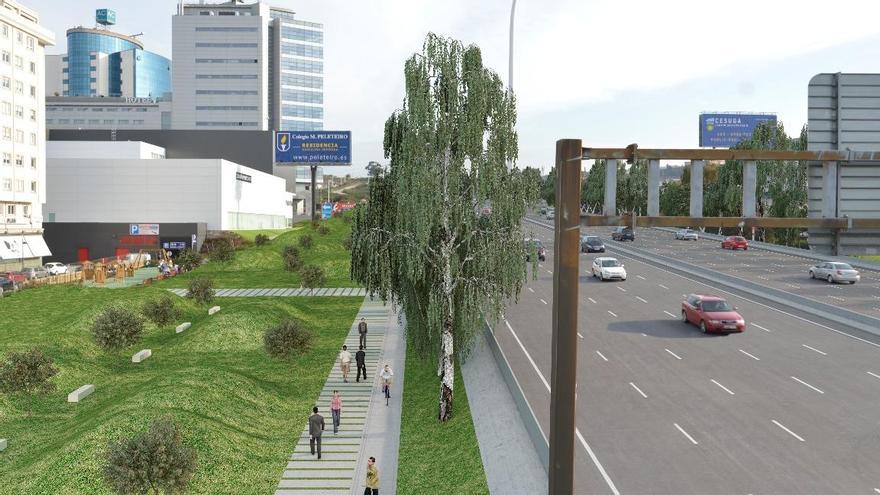 Imagen virtual de las sendas peatonales y ciclistas de Alfonso Molina.
