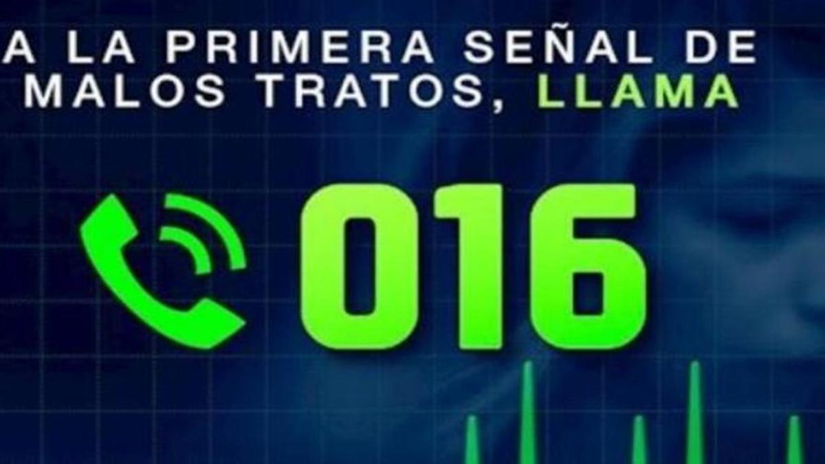 016, el teléfono contra la violencia machista.