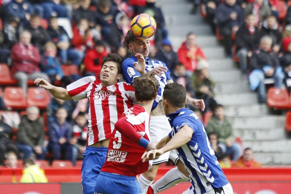 El partido entre el Sporting y el Alavés, en imágenes