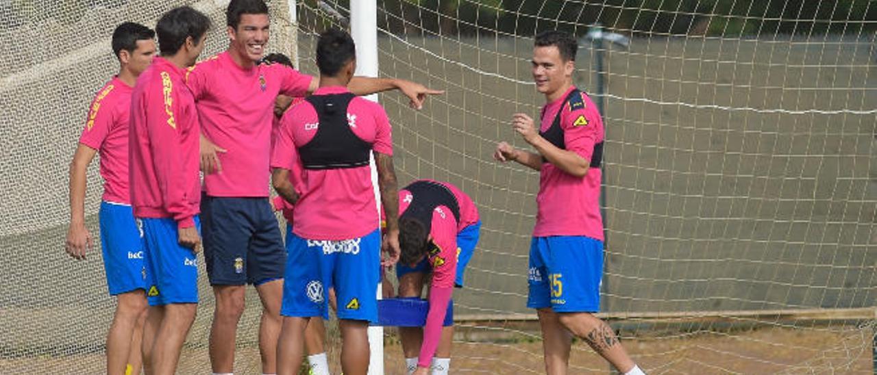 Carlos, con Vicente, Valerón y Viera, en el Campo de Golf de Maspalomas.