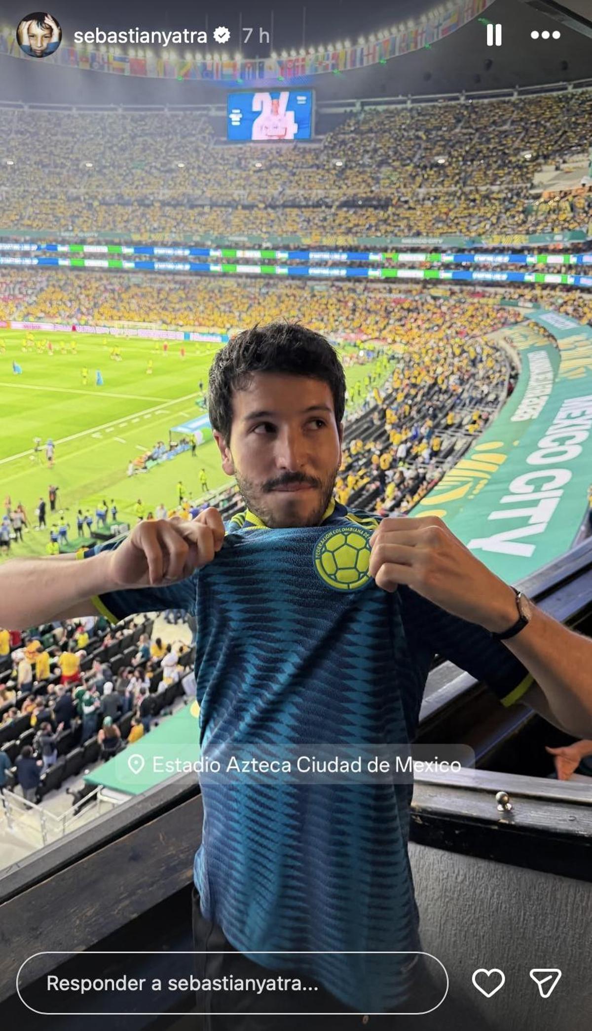 Sebastián Yatra viendo debutar a Colombia en el Mundial 2026