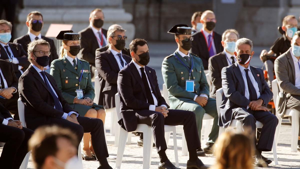 Los Reyes y Sánchez presiden el tercer homenaje a las víctimas de la pandemia.