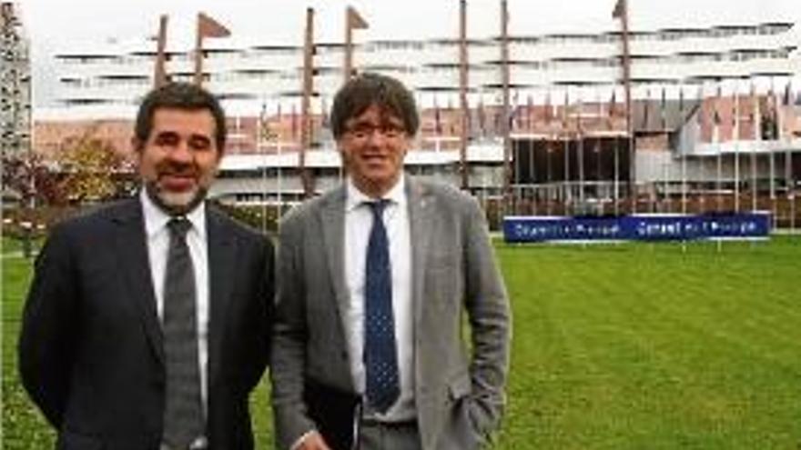 Jordi Sánchez i Carles Puigdemont, davant del Consell d&#039;Europa.