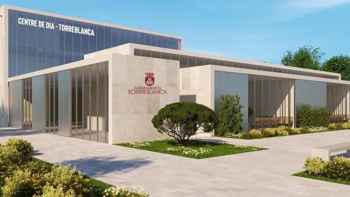 Recreación del futuro centro de día de Torreblanca, que el Ayuntamiento construirá en el solar del PAI Progrés.