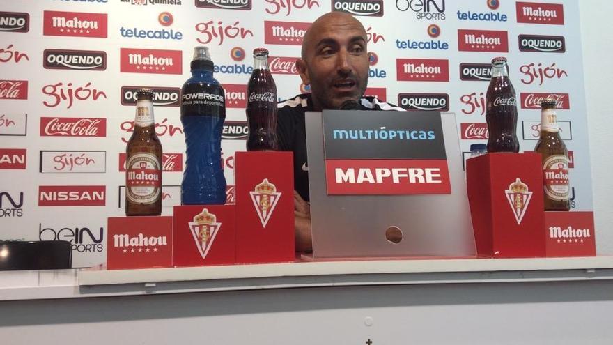 Abelardo, en la sala de prensa de Mareo