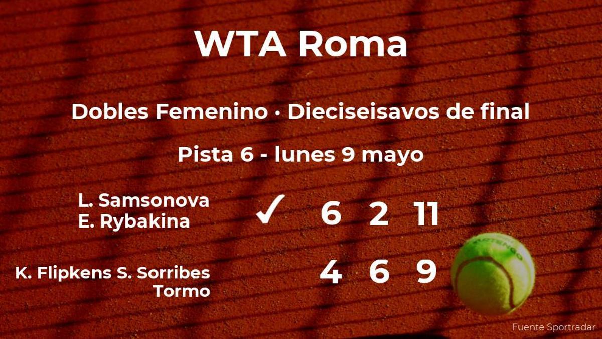 Las tenistas Flipkens y Sorribes Tormo se quedan a las puertas de los octavos de final del torneo WTA 1000 de Roma