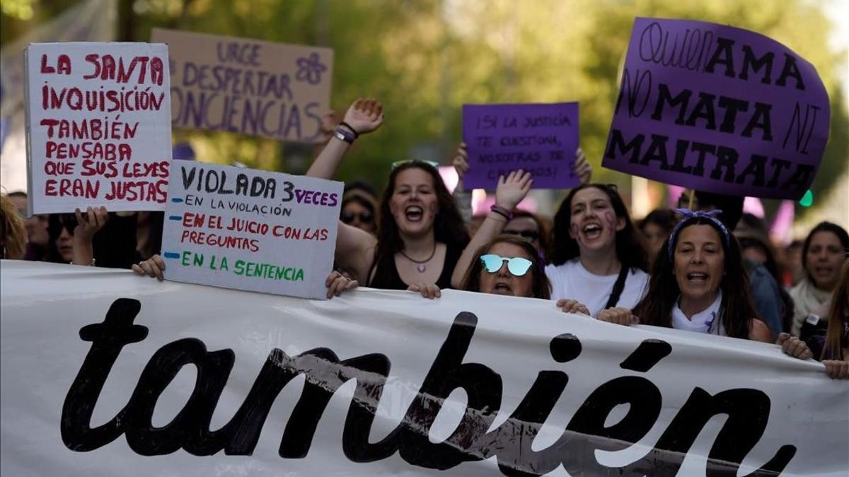 Manifestación en Madrid contra la agresión de 'La Manada'